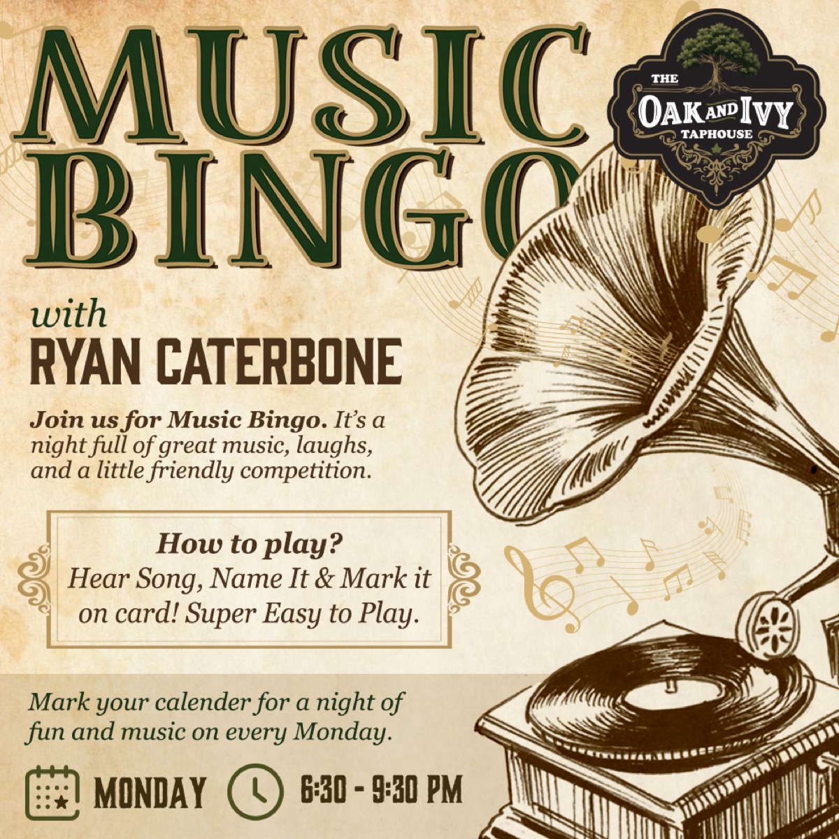Music Bingo every Tuesday