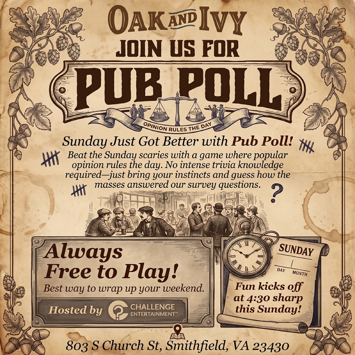 Pub Poll every Thursday